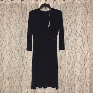 NY&Co Black Faux Wrap Dress